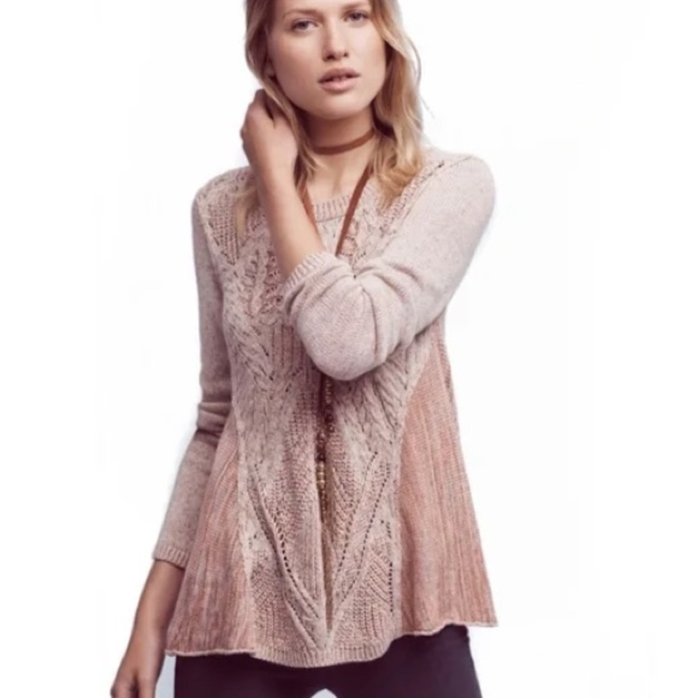 Anthropologie Moth Anita Swing Linen Blend Sweater Size XS